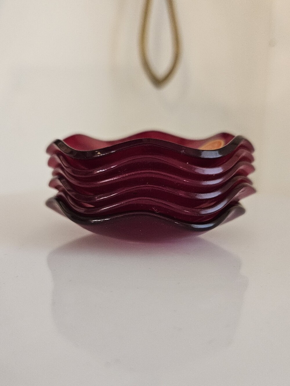 Vintage Made in Germany Red Glass Bobeches - Picture 7 of 7